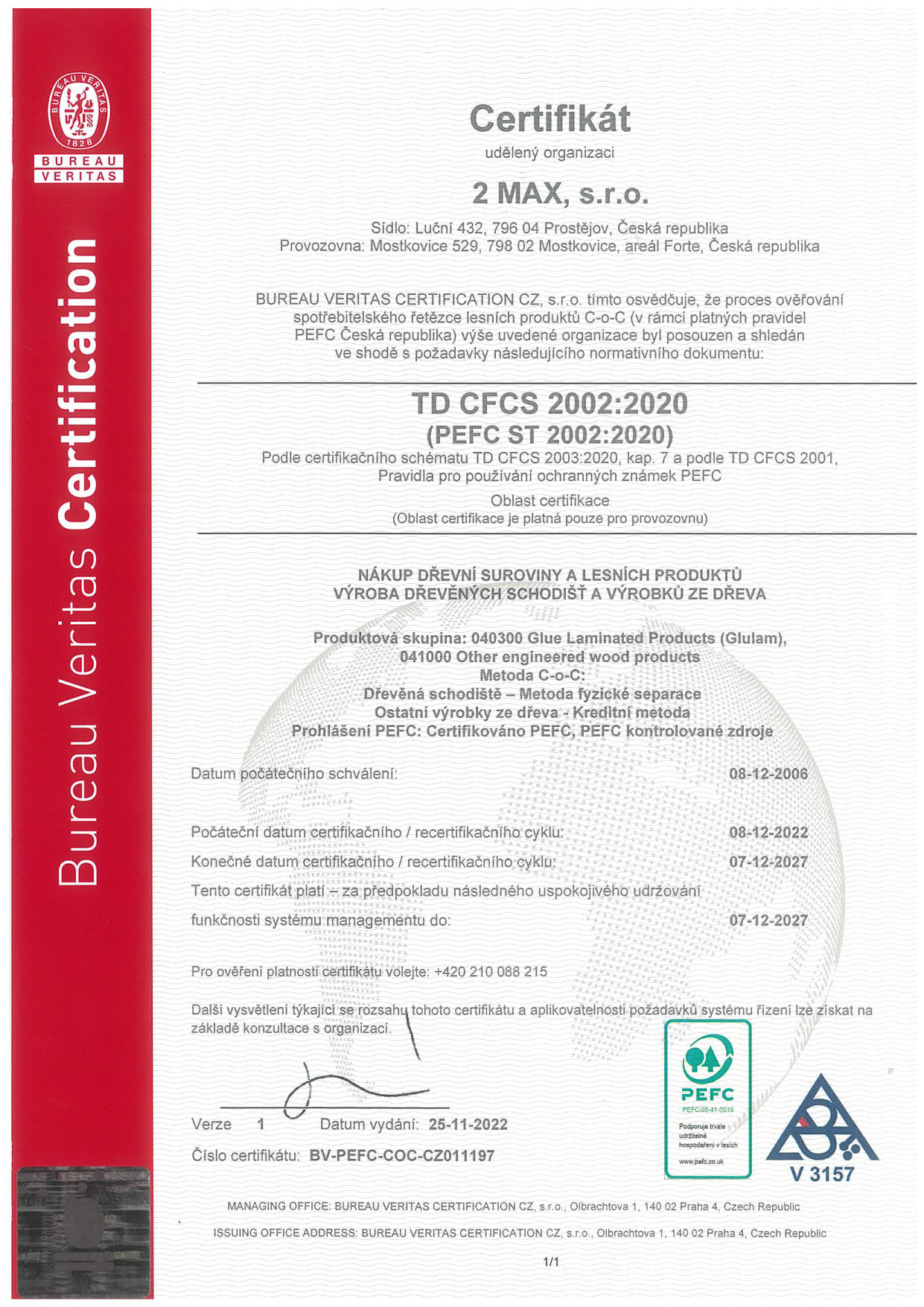 certifikát PEFC